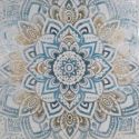 Obraz ręcznie malowany Mandala 100x100 niebieski