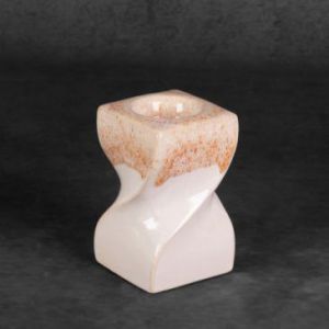 Nowoczesny świecznik ceramiczny RUBEN 8X8X12 beżowy x2
