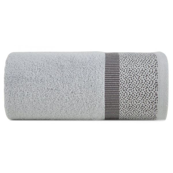 Ręcznik bawełniany z ozdobną bordiurą MARI 70X140 srebrny