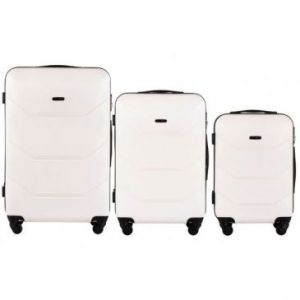Wings Komplet 2 walizek podróżnych S, M, L ABS białe