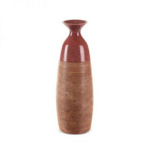 Nowoczesny wazon ceramiczny ELDA 18X17X51 jasnobrązowy