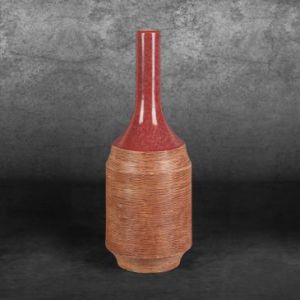 Nowoczesny wazon ceramiczny ELDA 16X16X48 jasnobrązowy