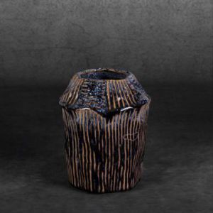Wazon dekoracyjny ceramiczny ALDA 16X16X21 granatowy + beżowy