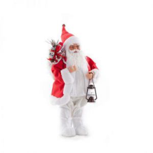 Figurka Świętego Mikołaja wysokość 60cm biała + czerwona