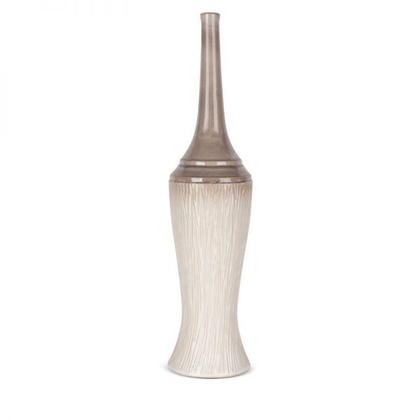 Nowoczesny wazon ceramiczny ROSINA 18X18X76 kremowy