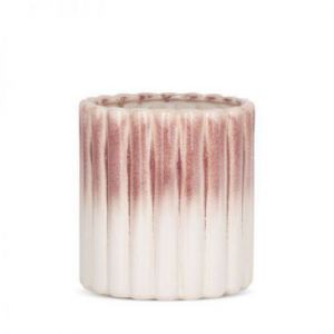 Doniczka osłonka ceramiczna EVITA 15X15X15 kremowa + różowa