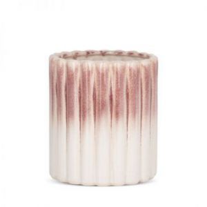 Doniczka osłonka ceramiczna EVITA 15X15X16 kremowa + różowa