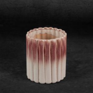Doniczka osłonka ceramiczna EVITA 15X15X16 kremowa + różowa