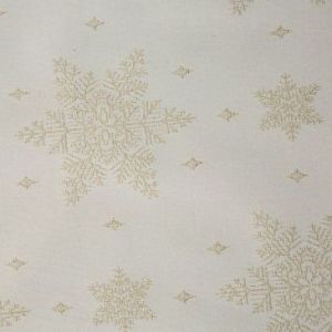 Obrus świąteczny śnieżynki FLASH 135X180 biały + złoty