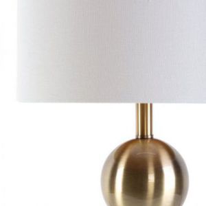 Lampa stołowa z abażurem marmur MARGOT 35X34X76 biała + złota