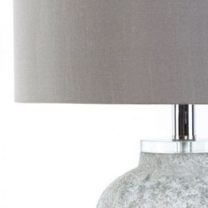 Lampa stołowa z abażurem FIONA 35X35X59 srebrna + zielona