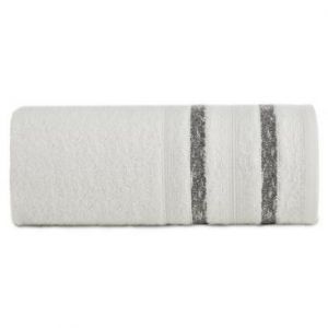 Ręcznik bawełniany z bordiurą w paski FARGO 70X140 biały