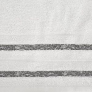 Ręcznik bawełniany z bordiurą w paski FARGO 70X140 biały