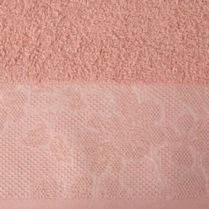 Ręcznik bawełniany z bordiurą TULIA 50X90 pudrowy róż