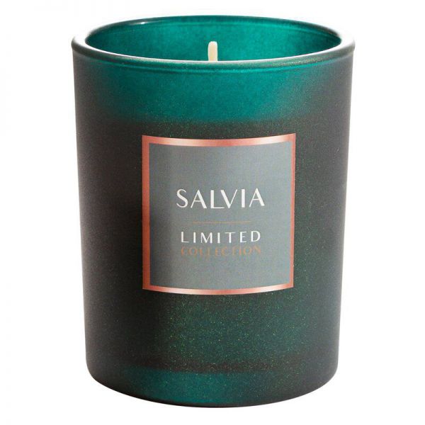 Świeca zapachowa drzewno-ziołowa-morska SALVIA 200 gr ciemnozielona x4
