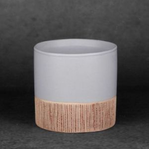 Doniczka ceramiczna MILI 11X11X10 popielata+ brązowa x4