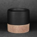 Doniczka ceramiczna MILI 11X11X10 czarna + brązowa x4