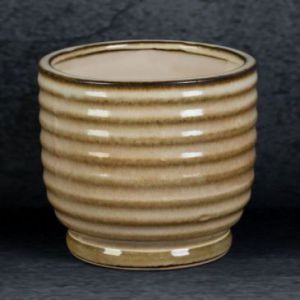 Doniczka osłonka ceramiczna NASTIA 14X14X13 jasnobrązowa