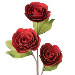 Sztuczny kwiat dekoracyjny kamelia FLORE czerwony x6