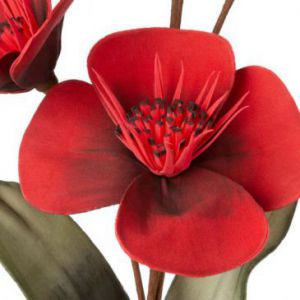 Sztuczny kwiat dekoracyjny mak FLORE czerwony x6
