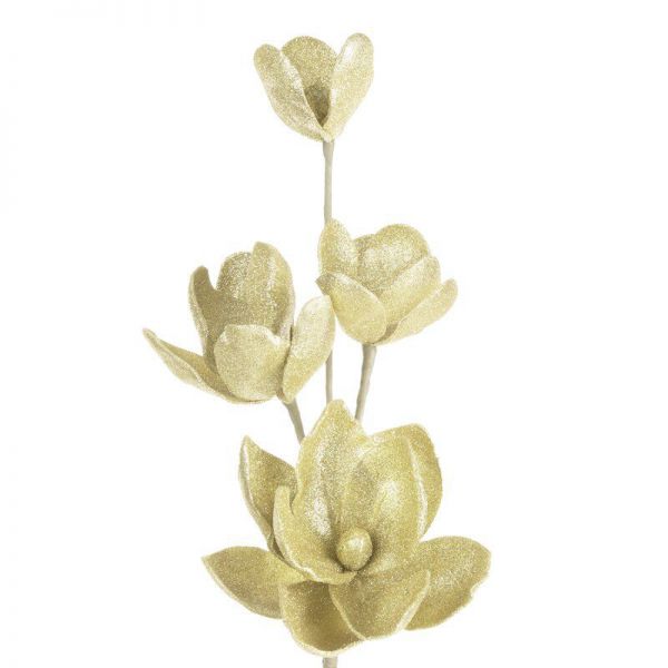 Sztuczny kwiat dekoracyjny magnolia FLORE szampański x6