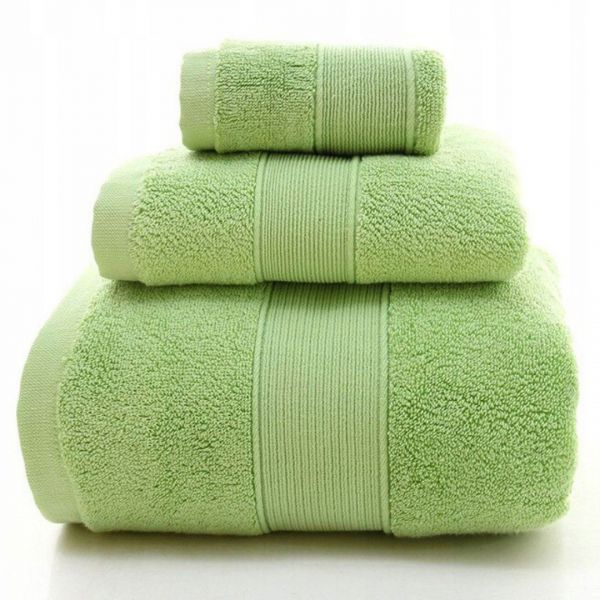 Komplet 3 ręczników 35x35 35x75 70x140 zielone