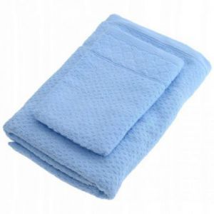 Zestaw 2 ręczników z bawełny 34x74 70x140 niebieskie