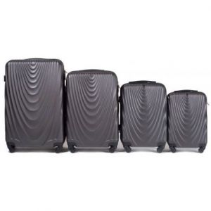 Wings Zestaw 4 walizek z ABS L,M,S,XS ciemnoszare