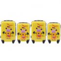 Wings Zestaw walizek dla dzieci z policarbonu Monster 2S+2XS żółte