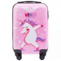 Wings Zestaw walizek dla dzieci z polikarbonu Unicorn 2S+2XS różowe