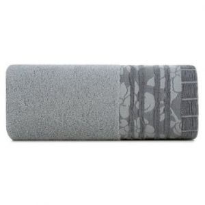 Ręcznik bawełniany z bordiurą ROSSI 50X90 srebrny