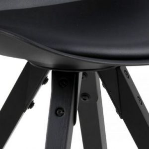 ACTONA Krzesło do jadalni skóropodobne PETANGE czarne