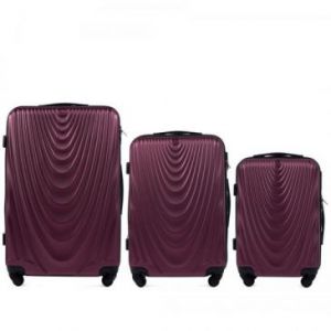 Wings Zestaw 3 walizek L,M,S z ABS burgund