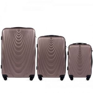 Wings Zestaw 3 walizek podróżnych L,M,S z ABS szampan