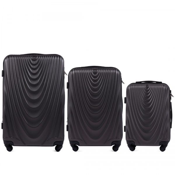 Wings Zestaw 3 walizek podróżnych L,M,S z ABS ciemnoszare