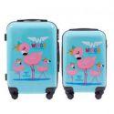 Wings Zestaw walizek dla dzieci z policarbonu FLAMING 2S+2XS niebieskie