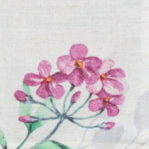 Obrus z nadrukiem kwiatowym NATU 140X180 biały + różowy