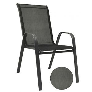 Zestaw mebli ogrodowych na taras stół 120x70 i krzesła dla 4 osób czarny