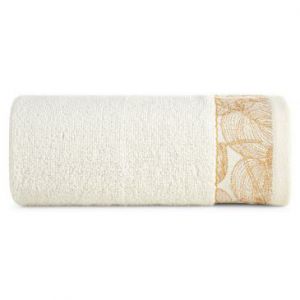 Ręcznik bawełniany z ozdobną żakardową bordiurą GIS0 30X50 kremowy