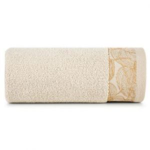 Ręcznik bawełniany z ozdobną żakardową bordiurą GIS0 30X50 beżowy