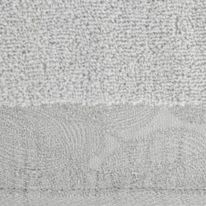 Ręcznik bawełniany z ozdobną żakardową bordiurą GIS0 30X50 srebrny