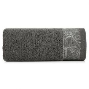 Ręcznik bawełniany z ozdobną żakardową bordiurą GIS0 30X50 stalowy