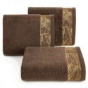 Ręcznik bawełniany z ozdobną żakardową bordiurą GIS0 30X50 brązowy