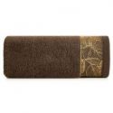 Ręcznik bawełniany z ozdobną żakardową bordiurą GIS0 30X50 brązowy
