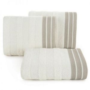 Ręcznik bawełniany z żakardową bordiurą PATI 30X50 kremowy