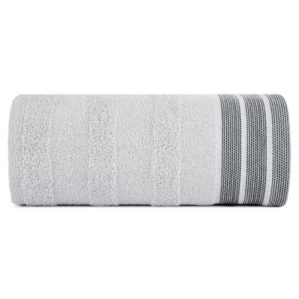 Ręcznik bawełniany z żakardową bordiurą PATI 70X140 srebrny
