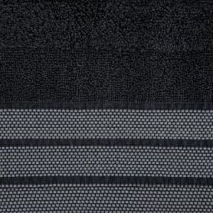 Ręcznik bawełniany z żakardową bordiurą PATI 70X140 czarny