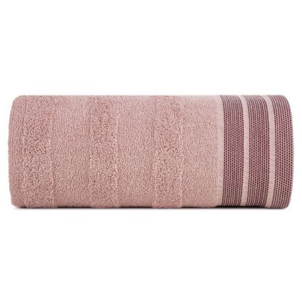 Ręcznik bawełniany z żakardową bordiurą PATI 30X50 pudrowy