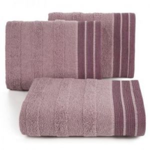 Ręcznik bawełniany z żakardową bordiurą PATI 50X90 liliowy