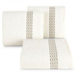 Ręcznik bawełniany z żakardową bordiurą RIVA 30X50 kremowy